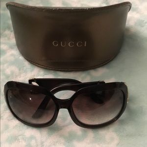Gucci Brown Rhinestone Horsebit Sunglasses